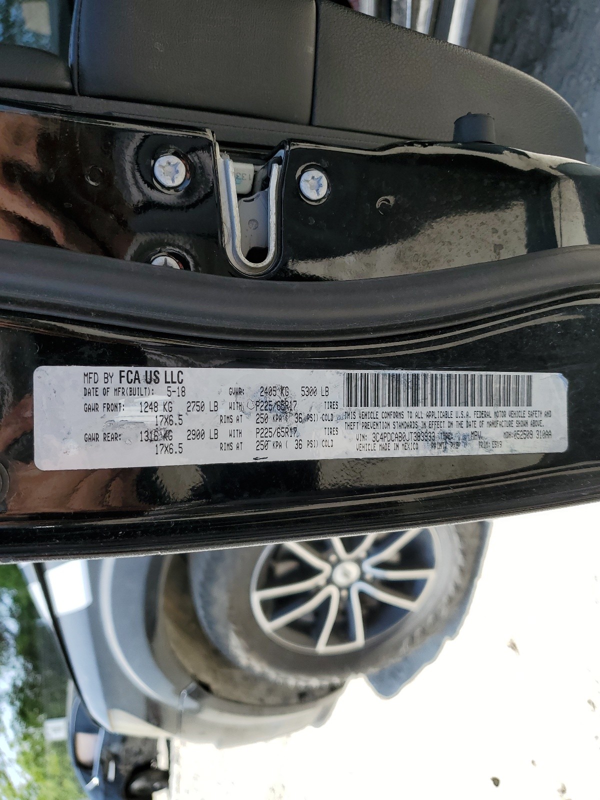 3C4PDCAB0JT383933 2018 Dodge Journey Se