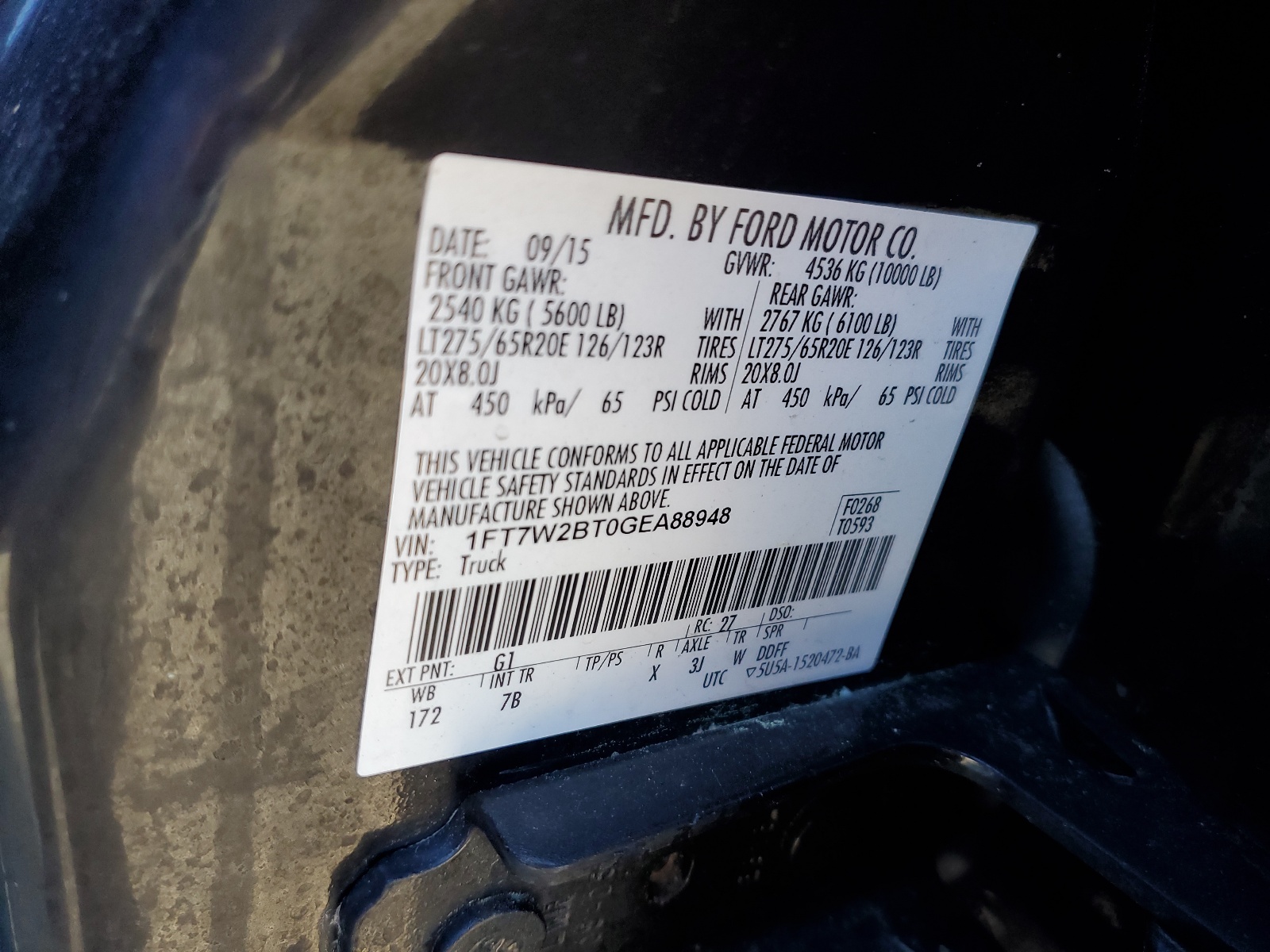 1FT7W2BT0GEA88948 2016 Ford F250 Super Duty