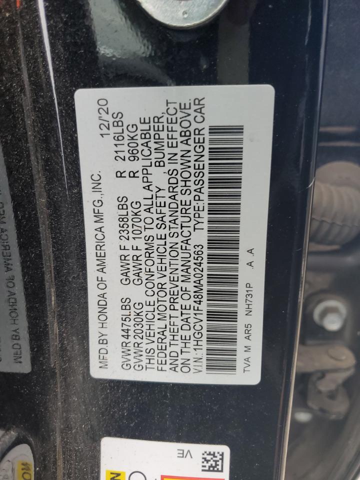 1HGCV1F48MA024563 2021 Honda Accord Sport Se