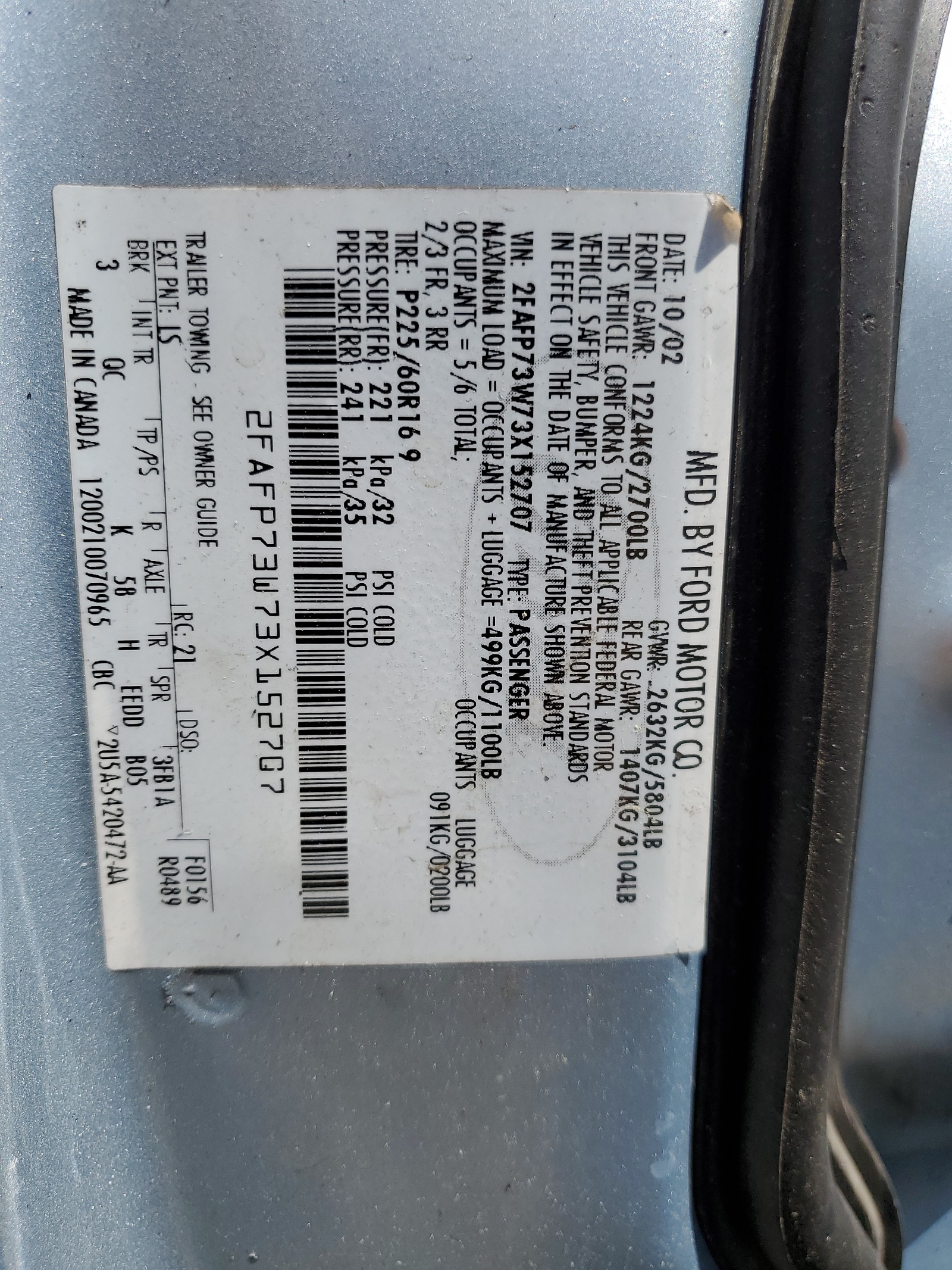 2FAFP73W73X152707 2003 Ford Crown Victoria