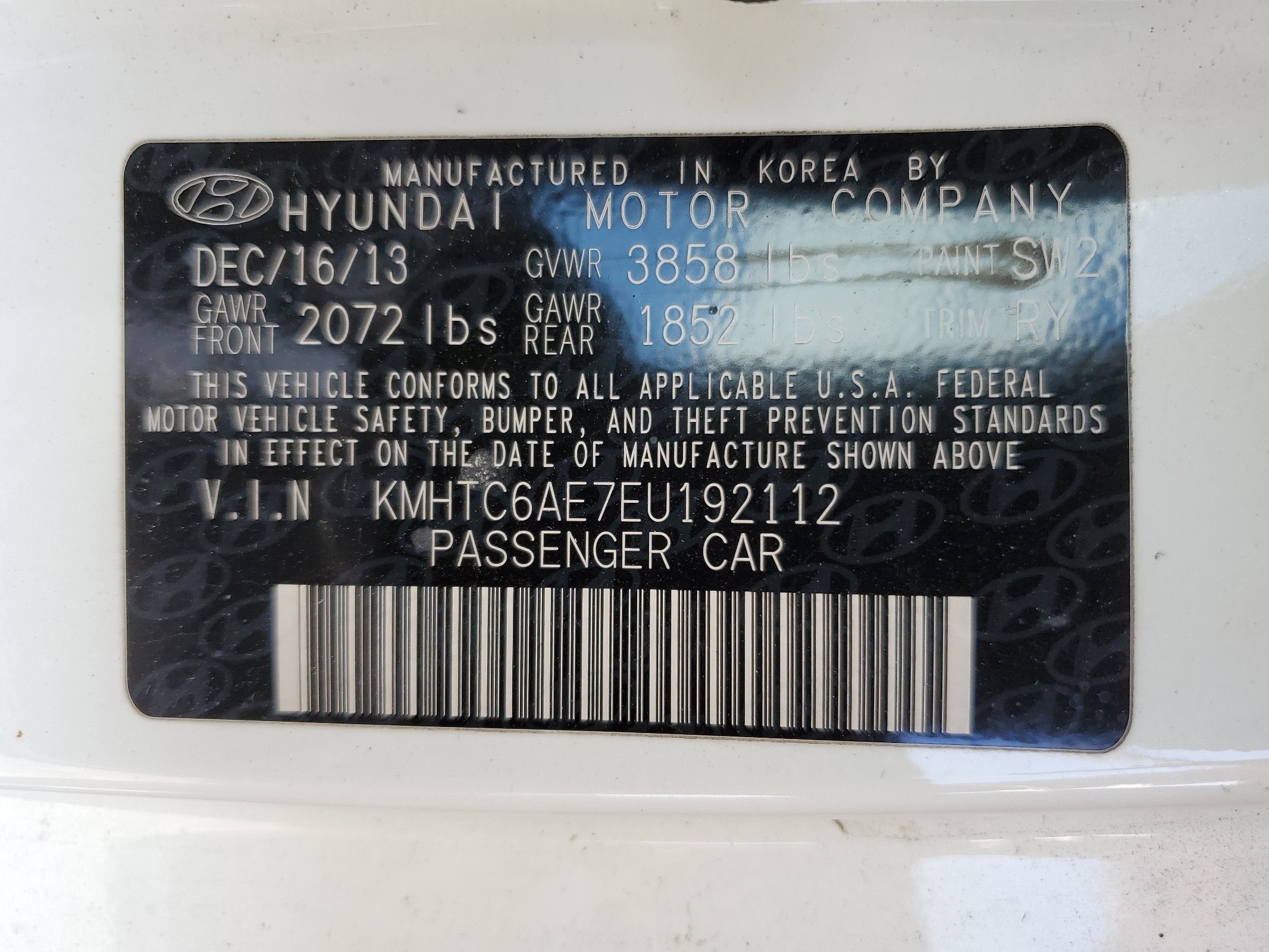 KMHTC6AE7EU192112 2014 Hyundai Veloster Turbo