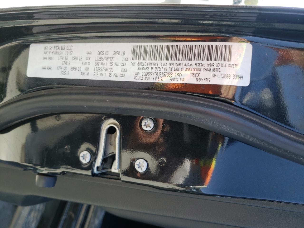 2018 Ram 1500 Rebel VIN: 1C6RR7YT8JS197338 Lot: 54244754