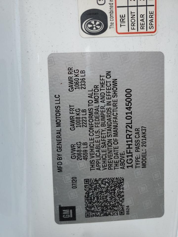 2020 Chevrolet Camaro Ss VIN: 1G1FH1R72L0145000 Lot: 55330584