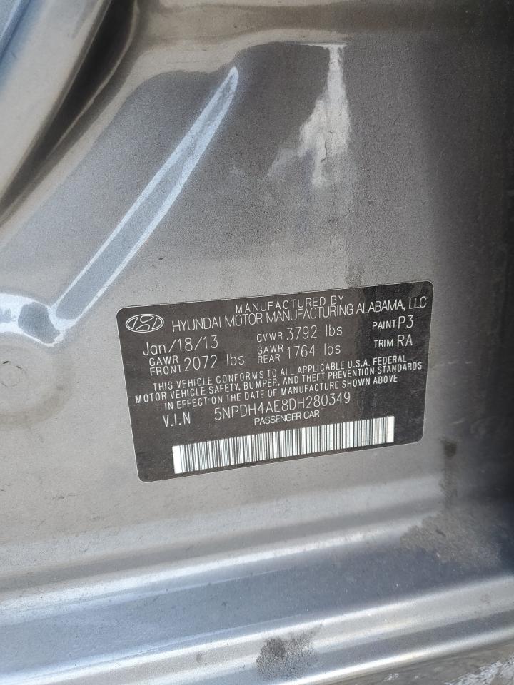 2013 Hyundai Elantra Gls VIN: 5NPDH4AE8DH280349 Lot: 54614384