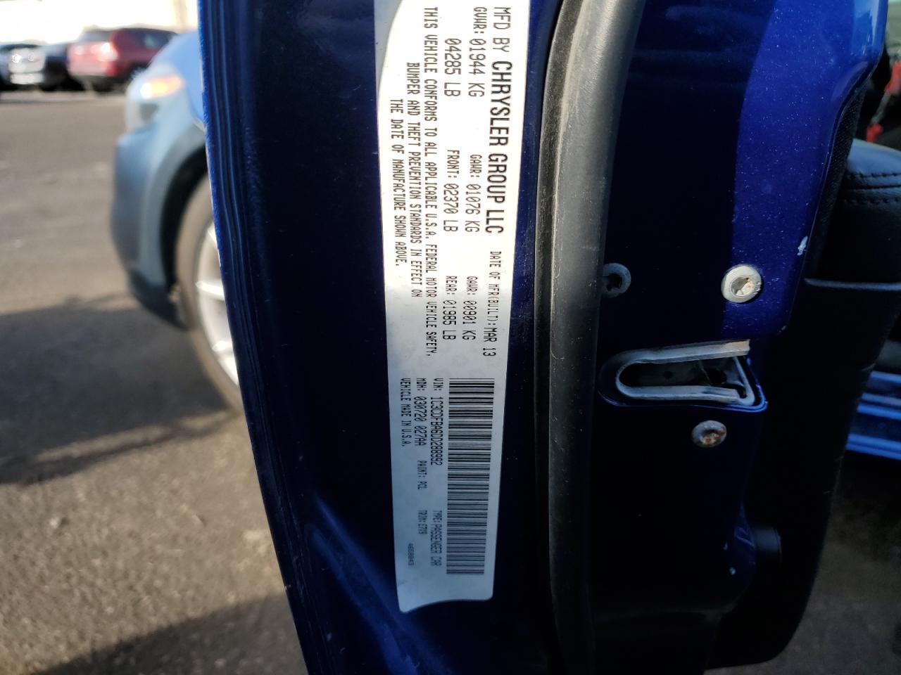 2013 Dodge Dart Sxt VIN: 1C3CDFBA6DD288992 Lot: 55960194