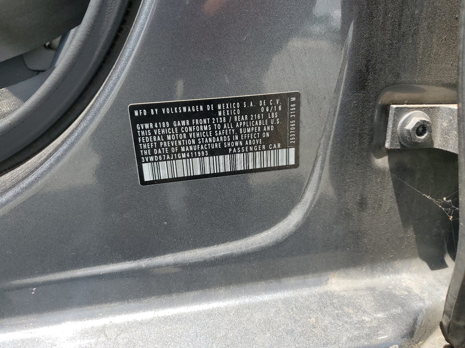 3VWD67AJ1GM411993 2016 Volkswagen Jetta Se