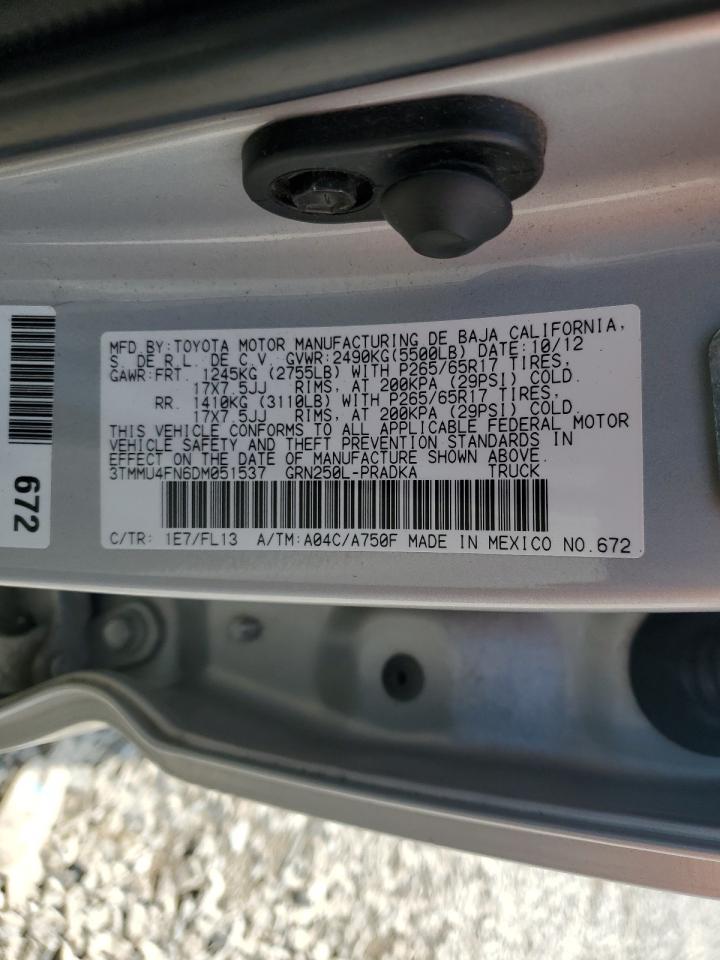 2013 Toyota Tacoma Double Cab Long Bed VIN: 3TMMU4FN6DM051537 Lot: 55927474