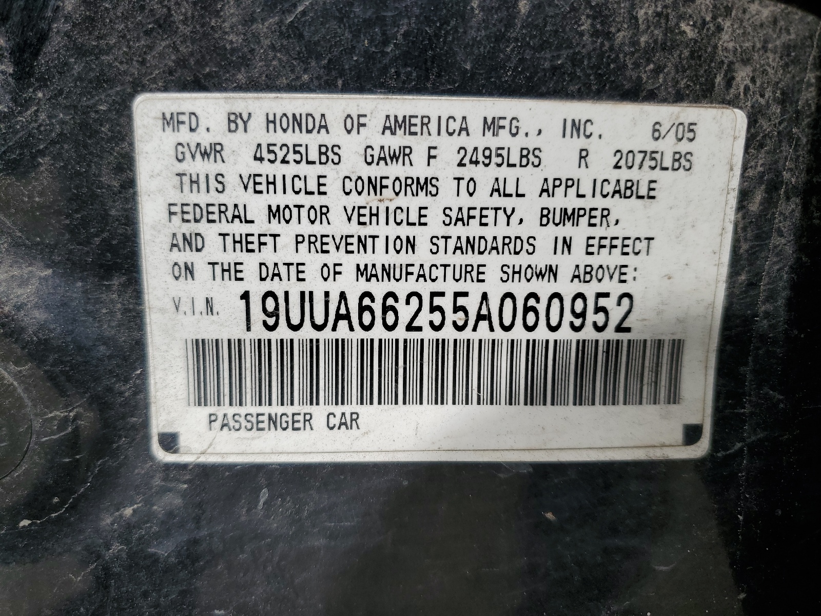 19UUA66255A060952 2005 Acura Tl