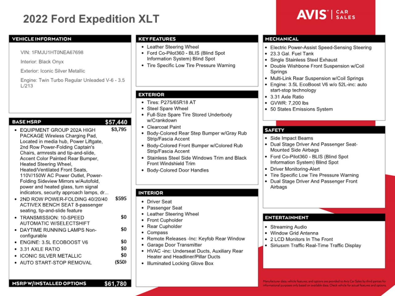 VIN 1FMJU1HT0NEA67698 2022 FORD EXPEDITION no.12