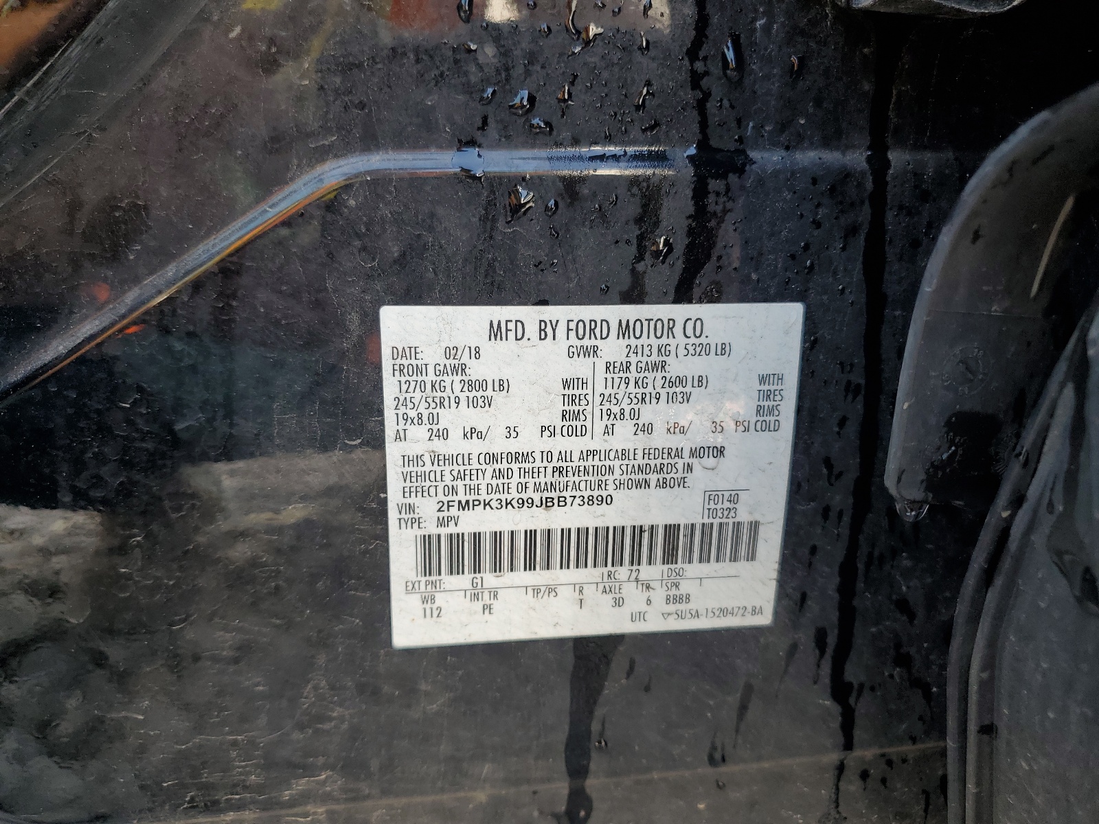 2FMPK3K99JBB73890 2018 Ford Edge Titanium