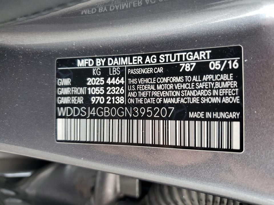 WDDSJ4GB0GN395207 2016 Mercedes-Benz Cla 250 4Matic