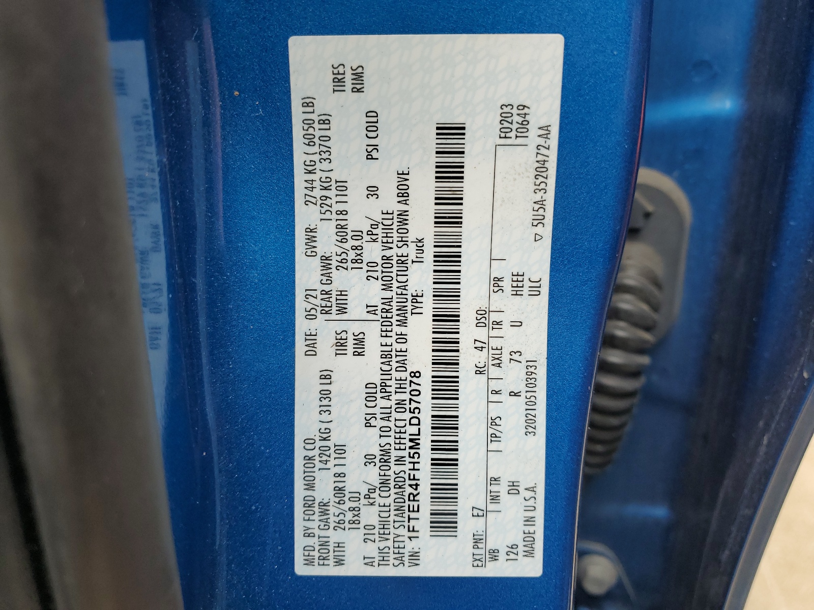 1FTER4FH5MLD57078 2021 Ford Ranger Xl