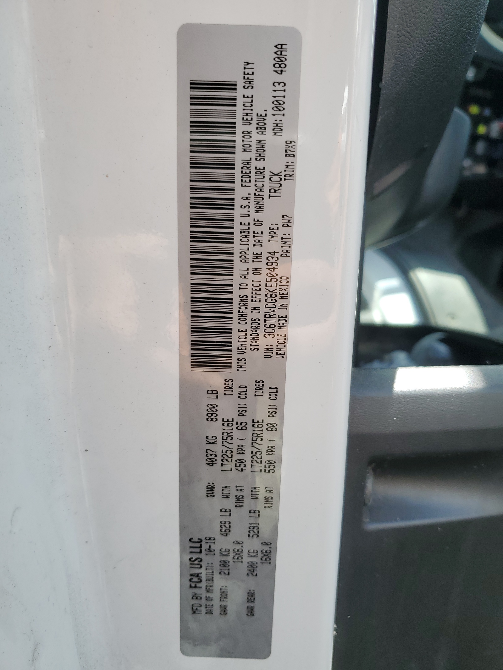 3C6TRVDG6KE504934 2019 Ram Promaster 2500 2500 High