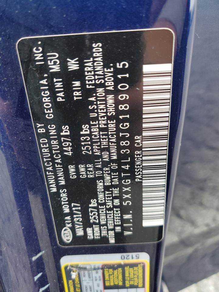 2018 Kia Optima Lx VIN: 5XXGT4L38JG189015 Lot: 54646004