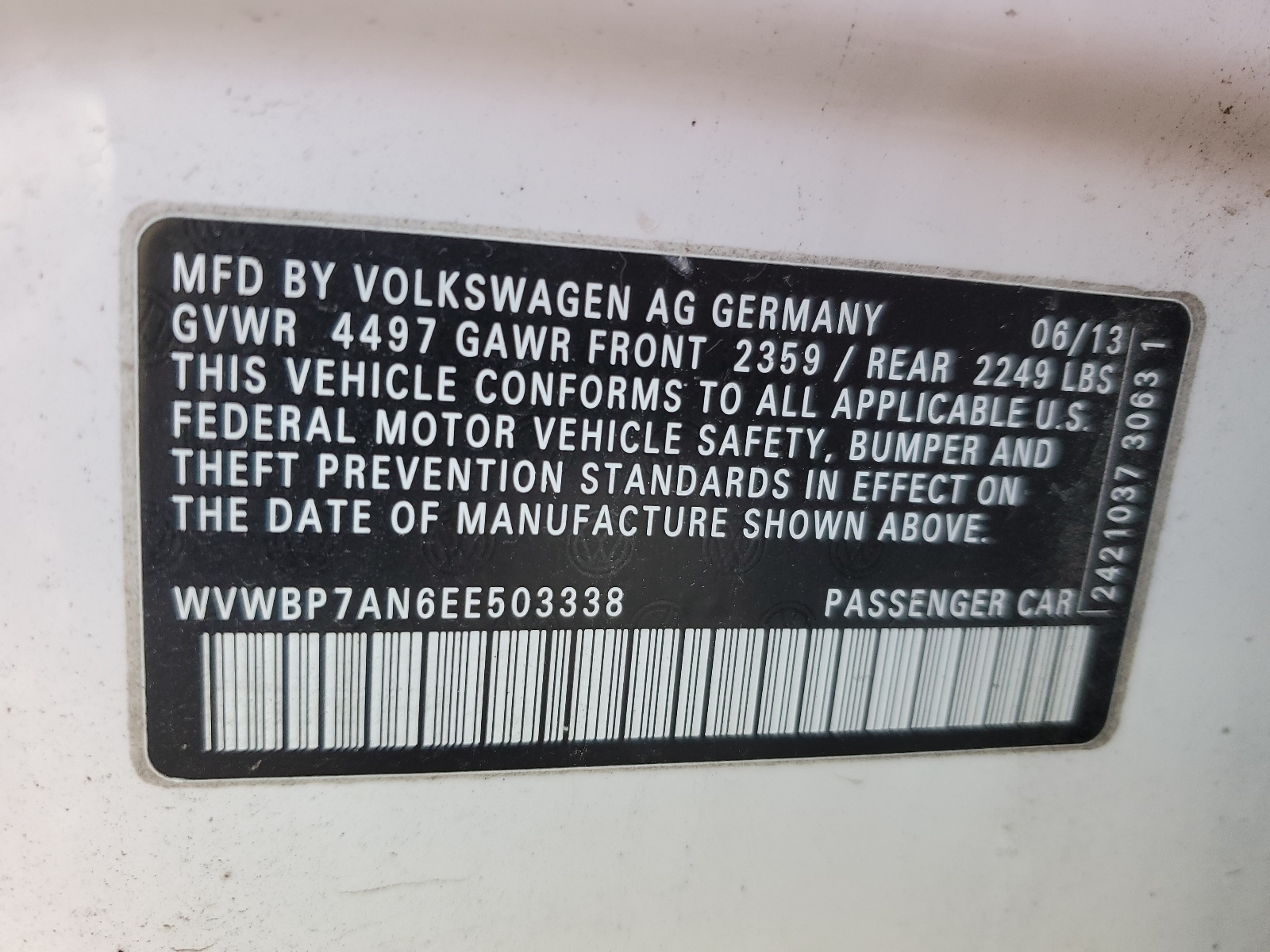 WVWBP7AN6EE503338 2014 Volkswagen Cc Sport