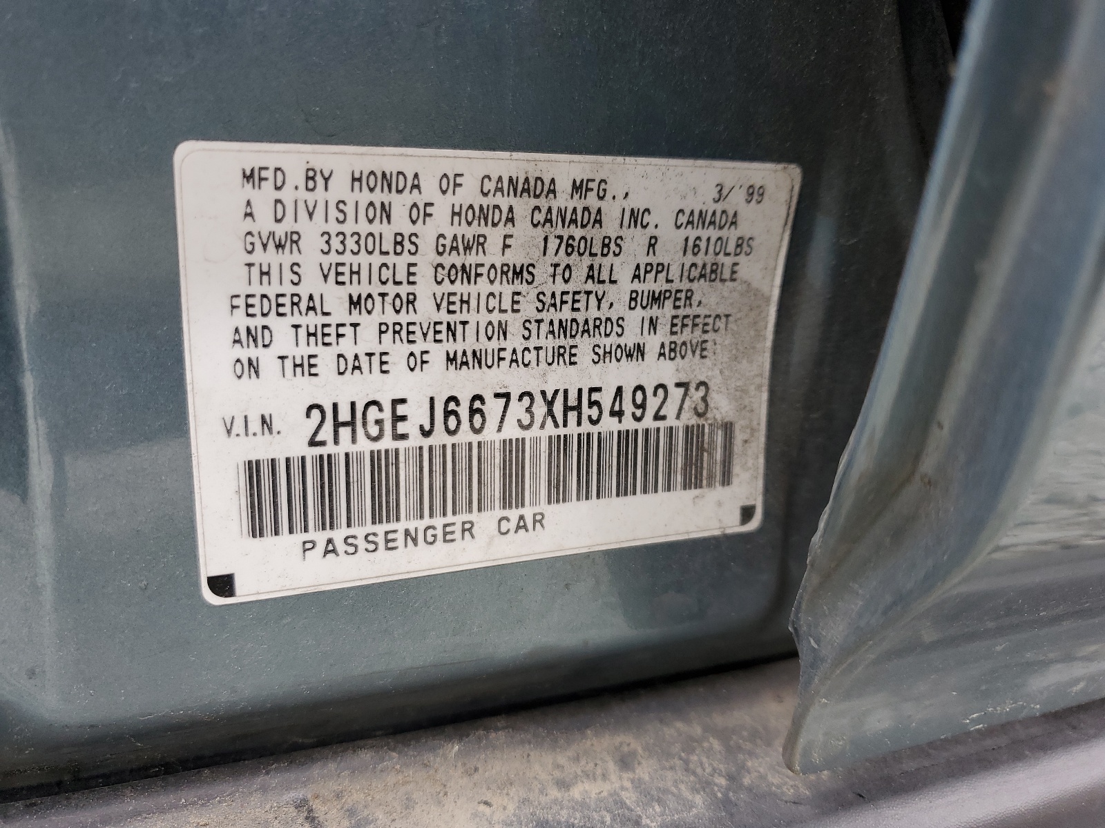 2HGEJ6673XH549273 1999 Honda Civic Lx