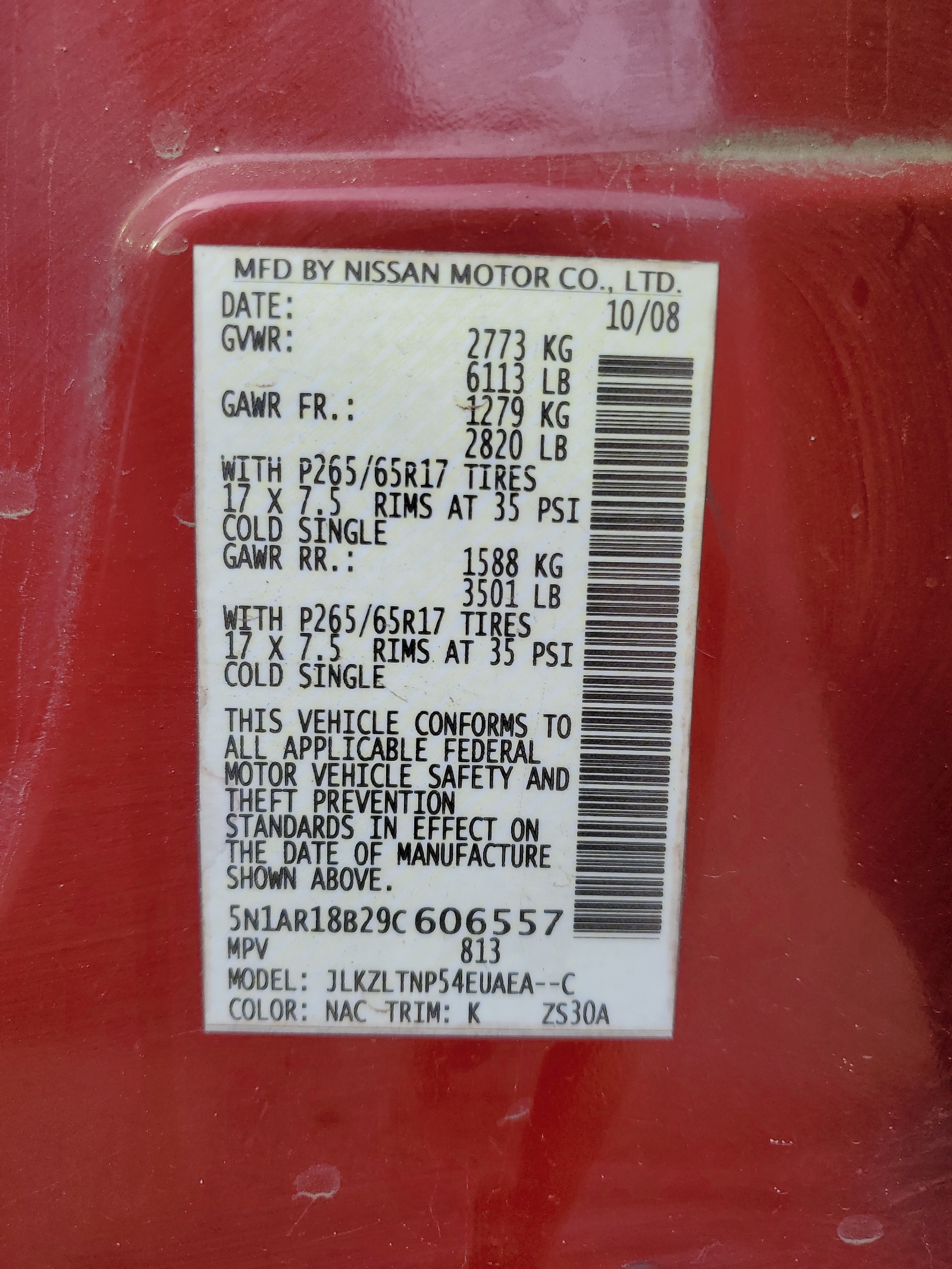 5N1AR18B29C606557 2009 Nissan Pathfinder S