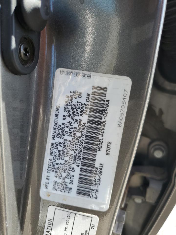 2003 Toyota Camry Le VIN: 4T1BE32K53U787594 Lot: 47903024