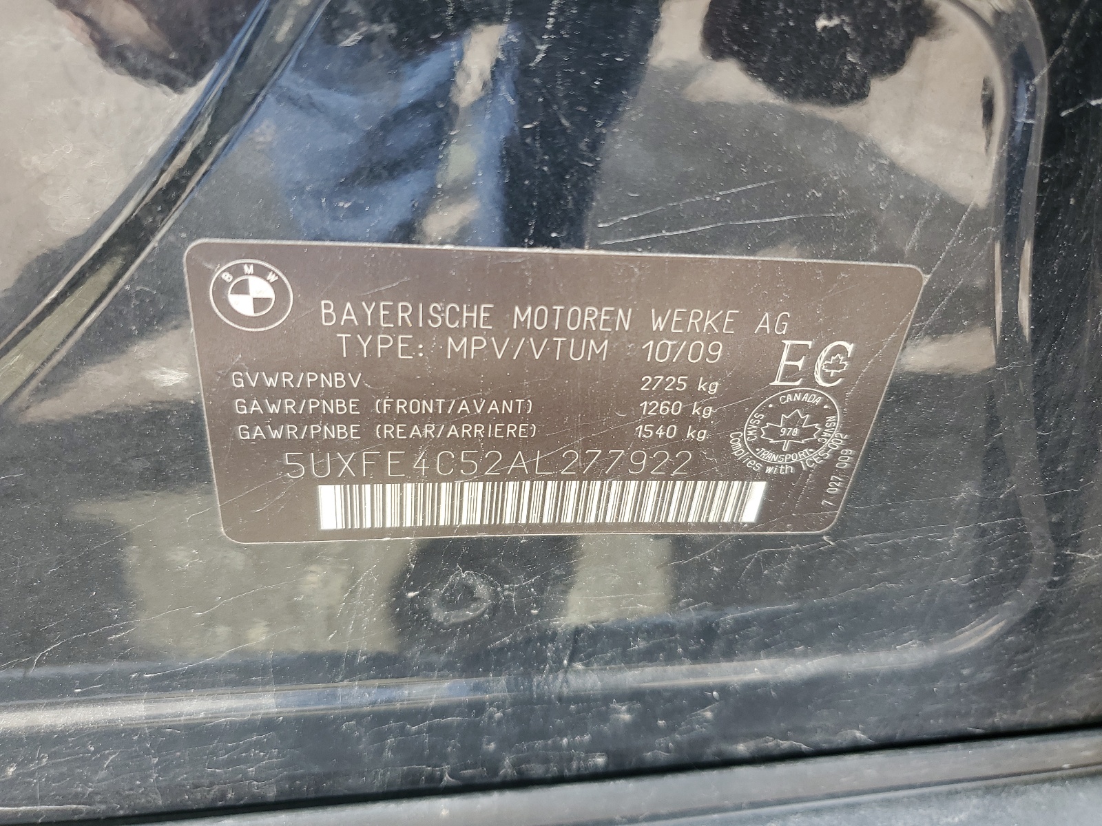 5UXFE4C52AL277922 2010 BMW X5 xDrive30I