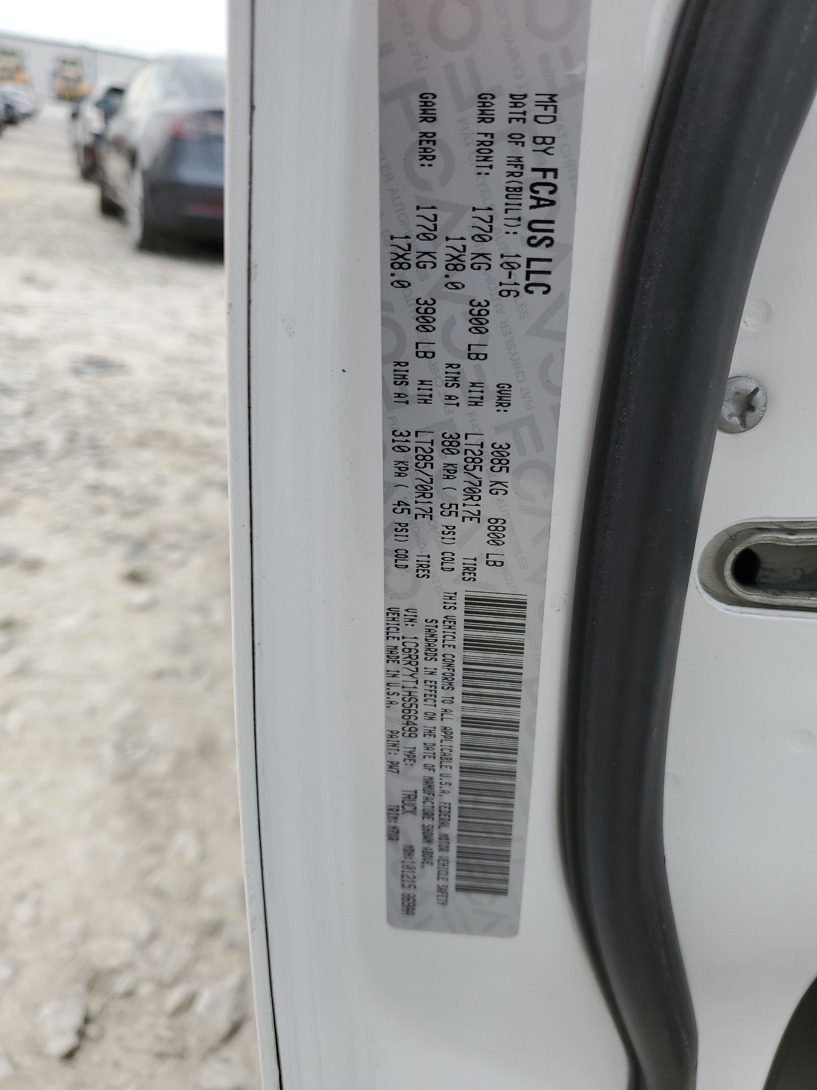 1C6RR7YT1HS566499 2017 Ram 1500 Rebel