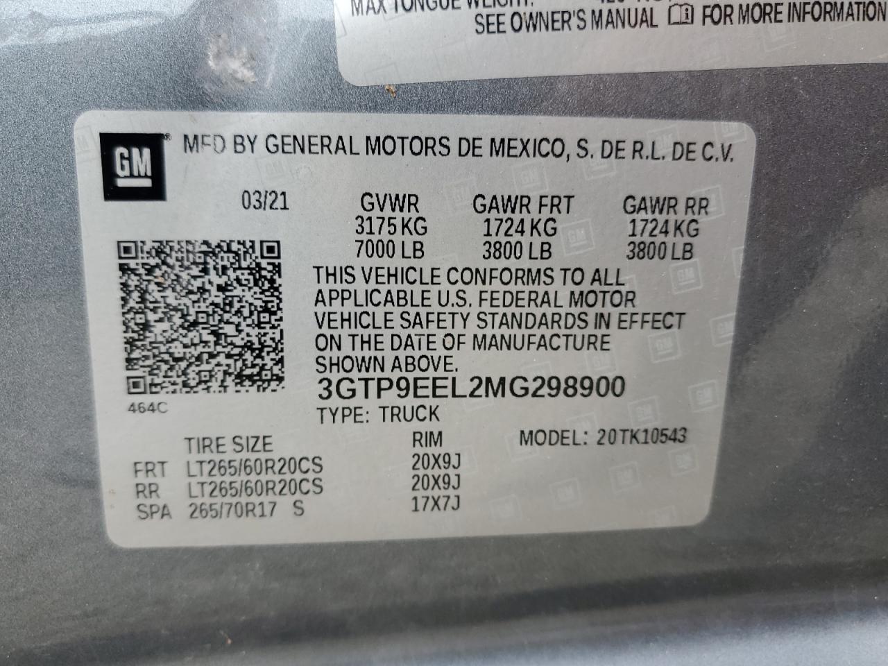 3GTP9EEL2MG298900 2021 GMC Sierra K1500 At4