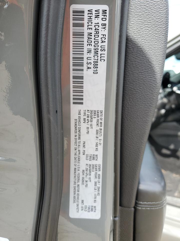 2021 Dodge Durango Gt VIN: 1C4RDJDG9MC788810 Lot: 54235134