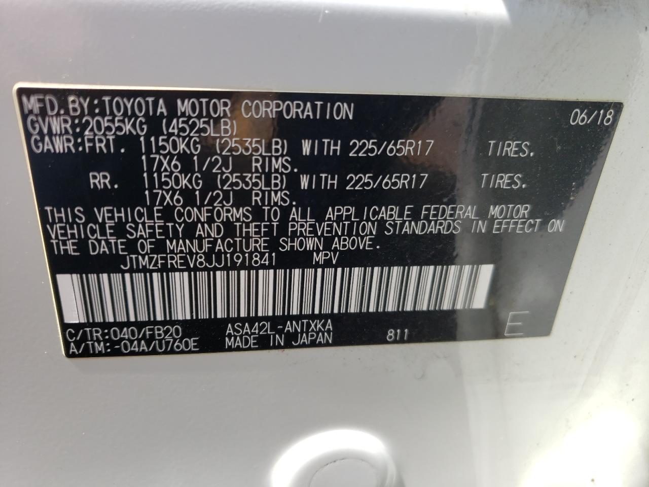 JTMZFREV8JJ191841 2018 TOYOTA RAV 4 - Image 13