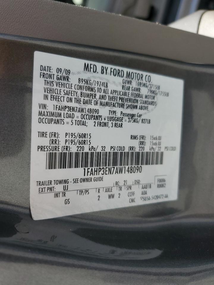 2010 Ford Focus S VIN: 1FAHP3EN7AW148090 Lot: 56068104