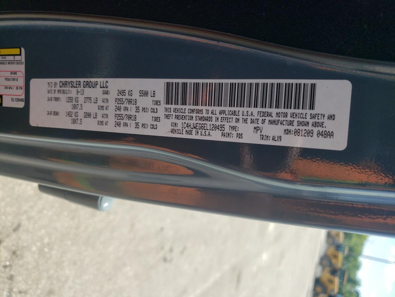 2014 Jeep Wrangler Unlimited Sahara VIN: 1C4HJWEG6EL120495 Lot: 55341044