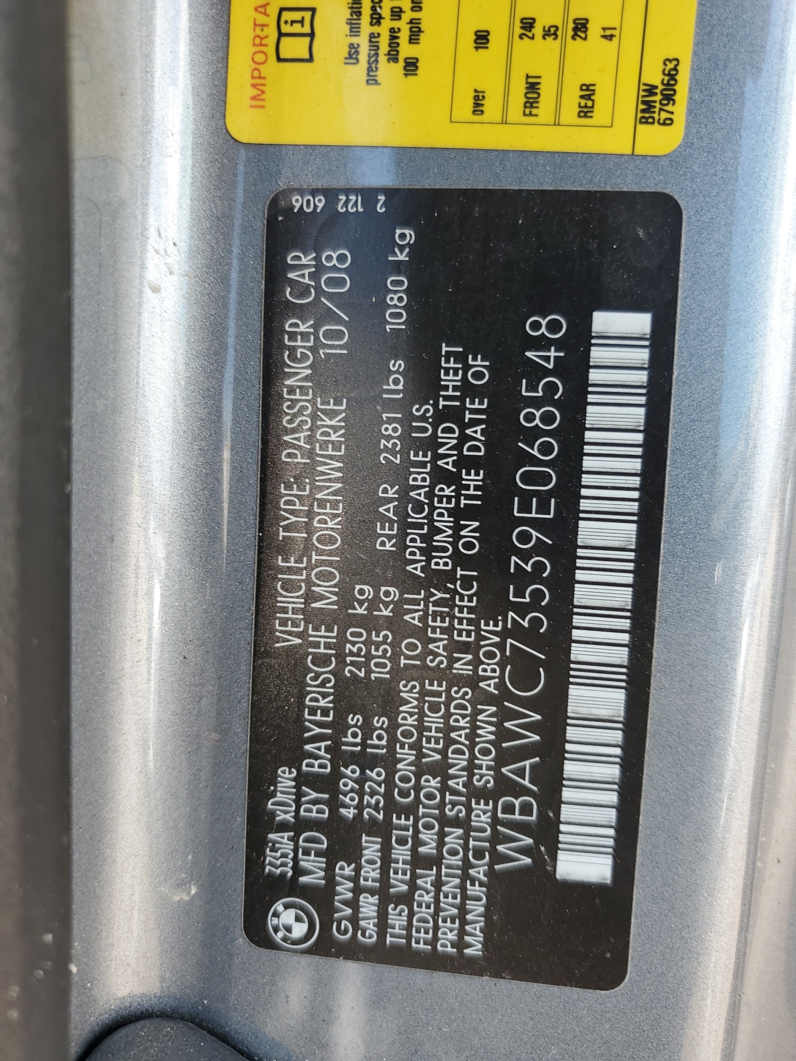 WBAWC73539E068548 2009 BMW 335 Xi