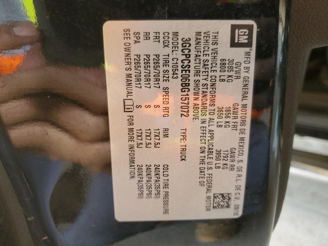 2011 Chevrolet Silverado C1500 Lt VIN: 3GCPCSE06BG157072 Lot: 57251994