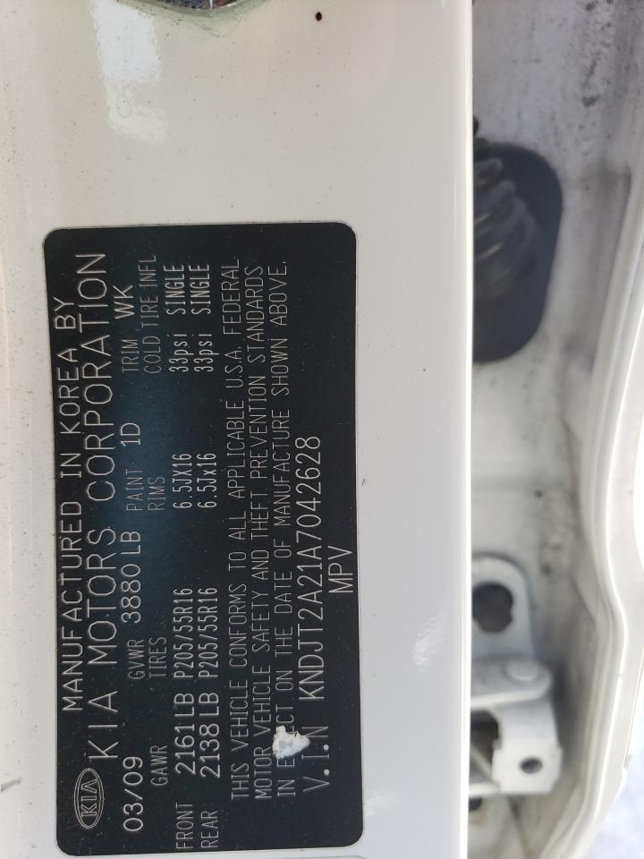 2010 Kia Soul + VIN: KNDJT2A21A7042628 Lot: 54324694