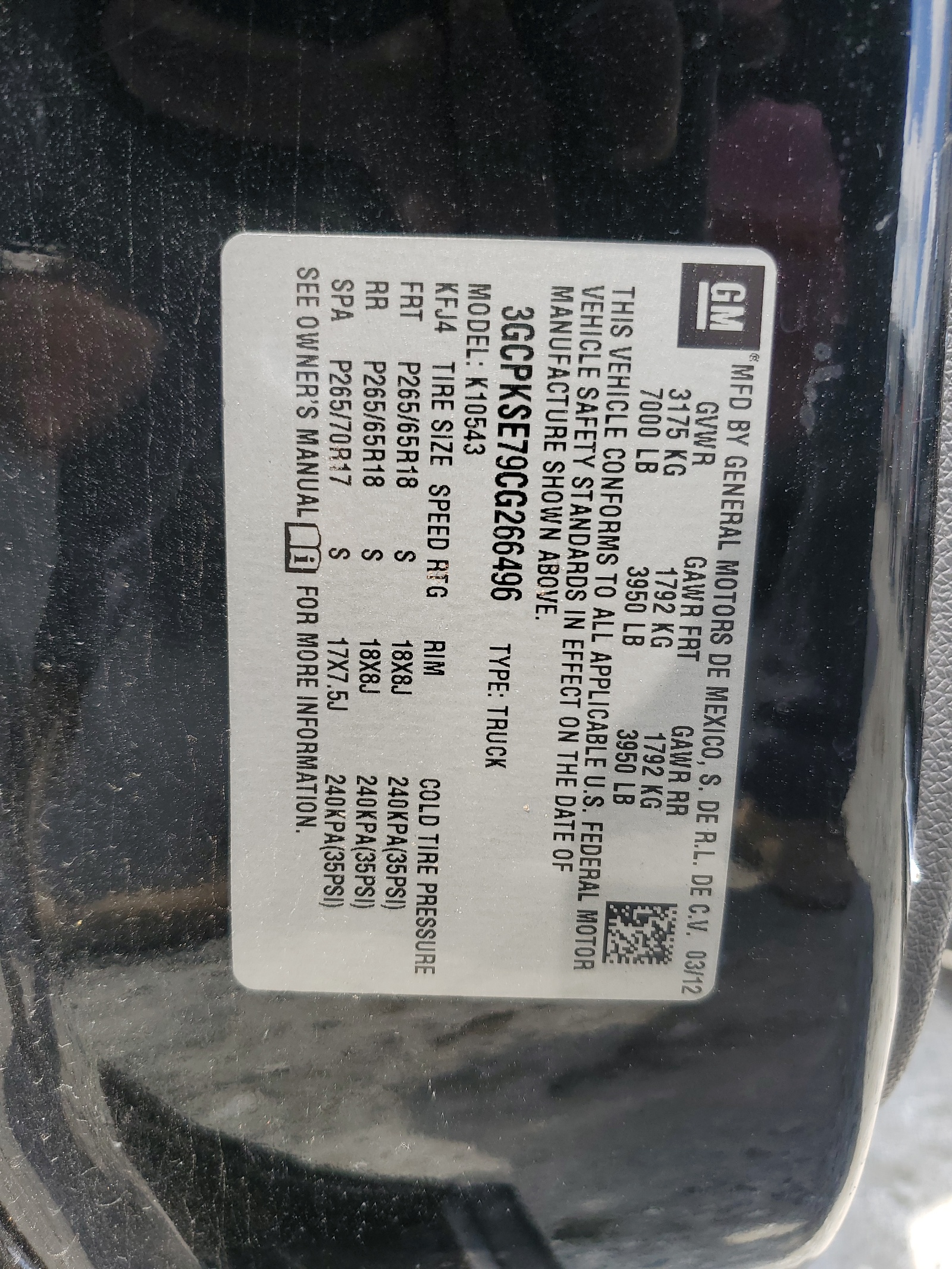 3GCPKSE79CG266496 2012 Chevrolet Silverado K1500 Lt