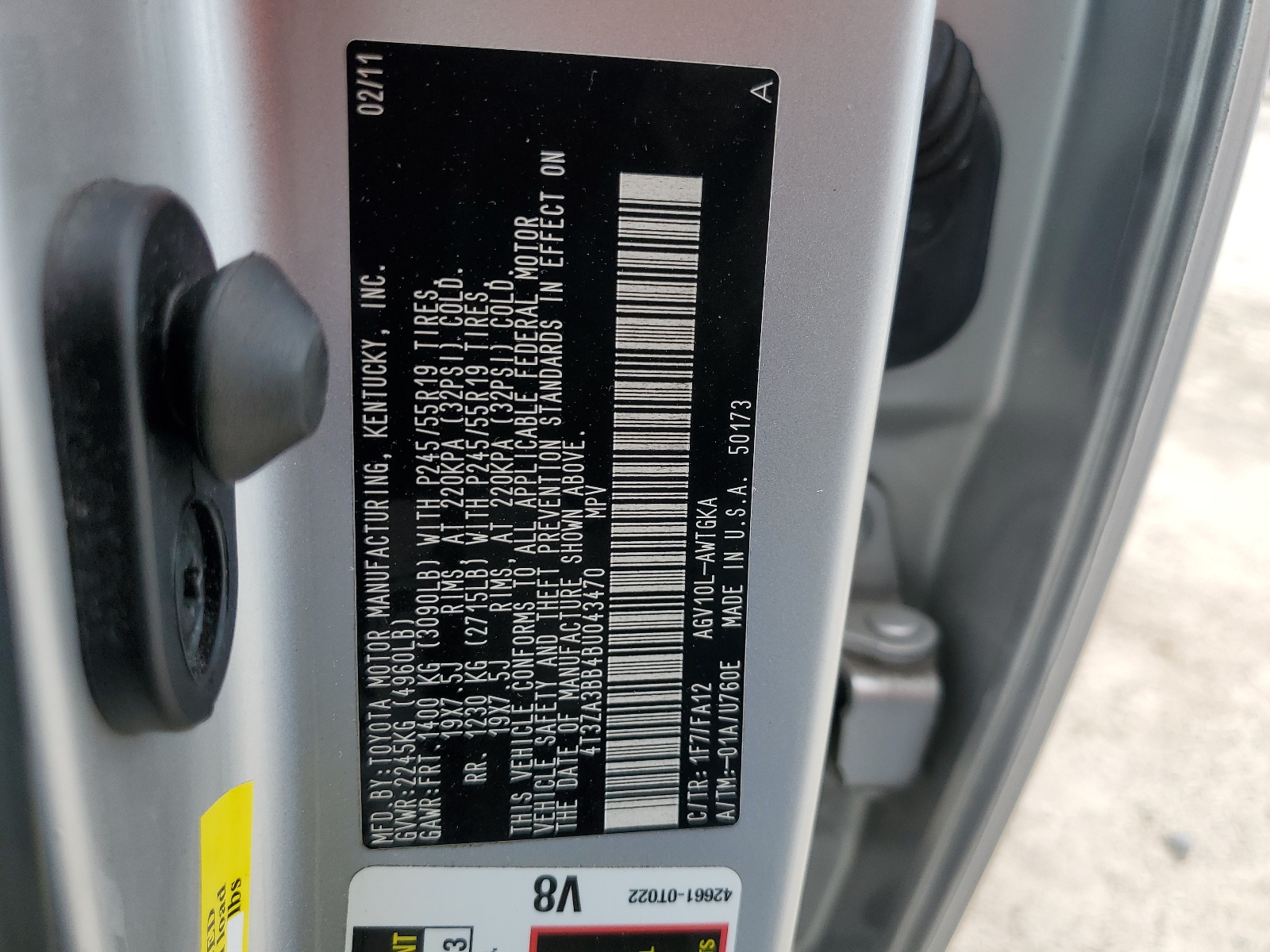 4T3ZA3BB4BU043470 2011 Toyota Venza