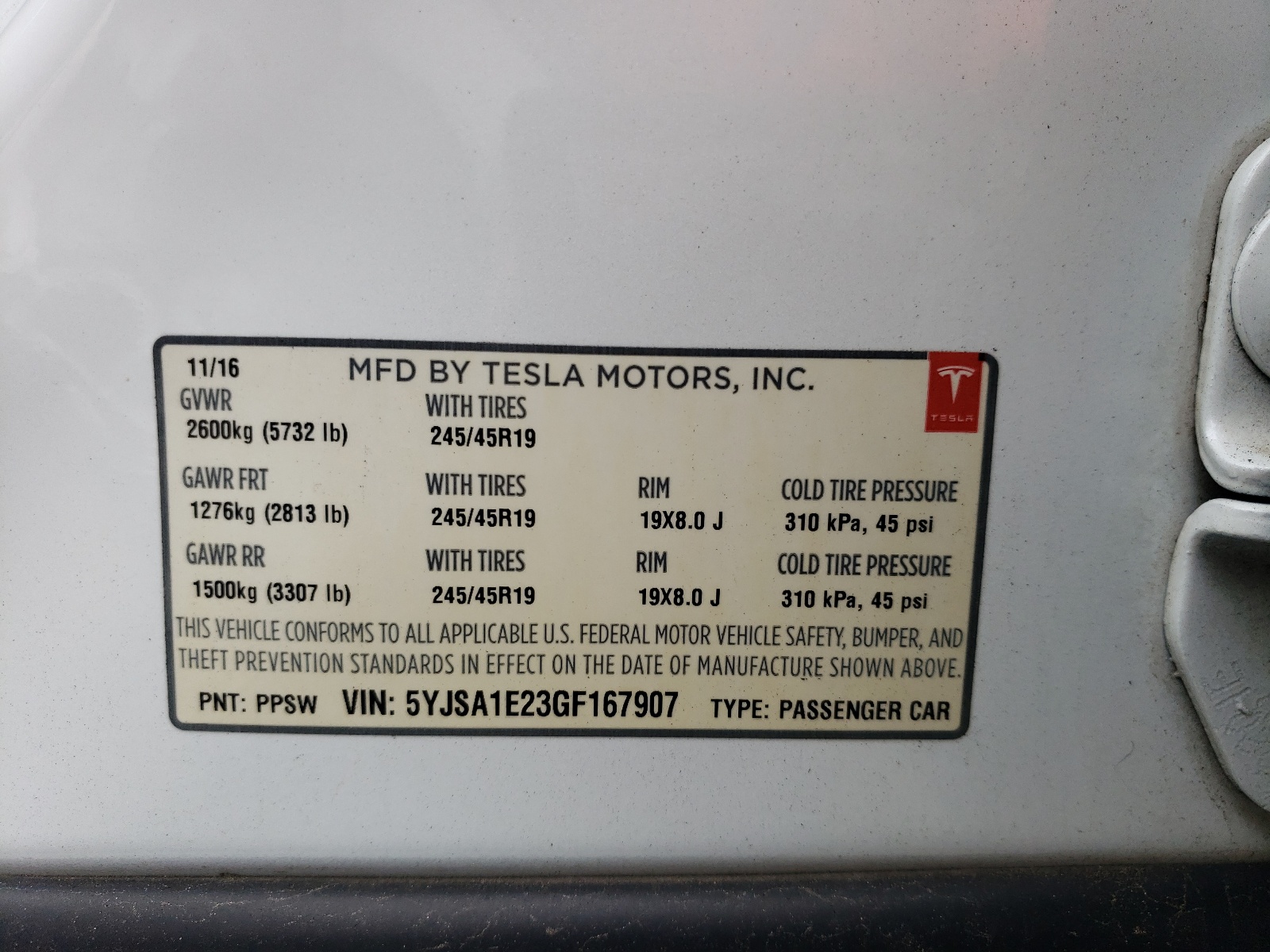 5YJSA1E23GF167907 2016 Tesla Model S