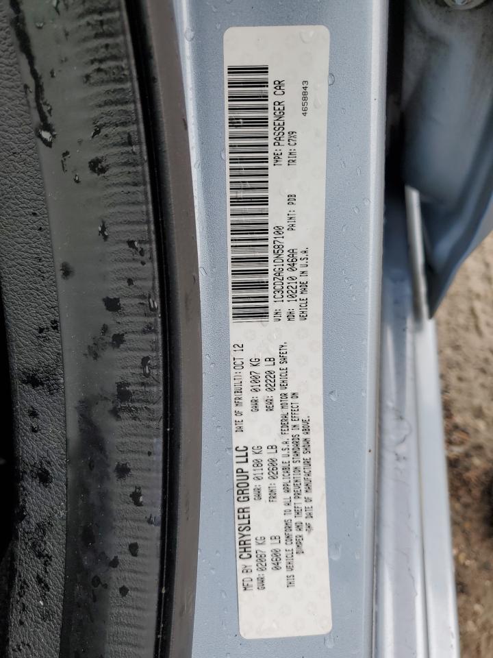 2013 Dodge Avenger Se VIN: 1C3CDZAG1DN587100 Lot: 56884134