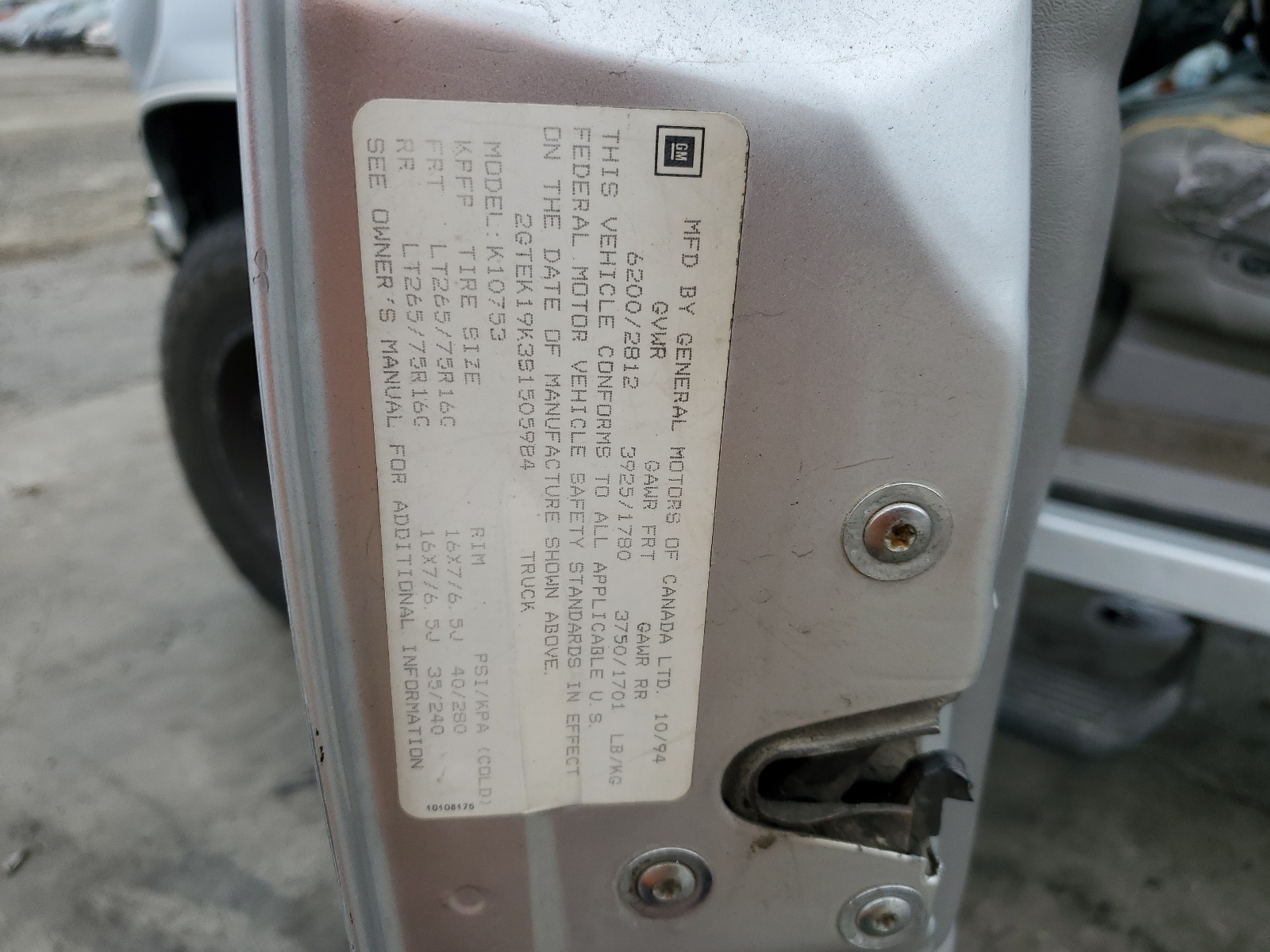 2GTEK19K3S1505984 1995 GMC Sierra K1500