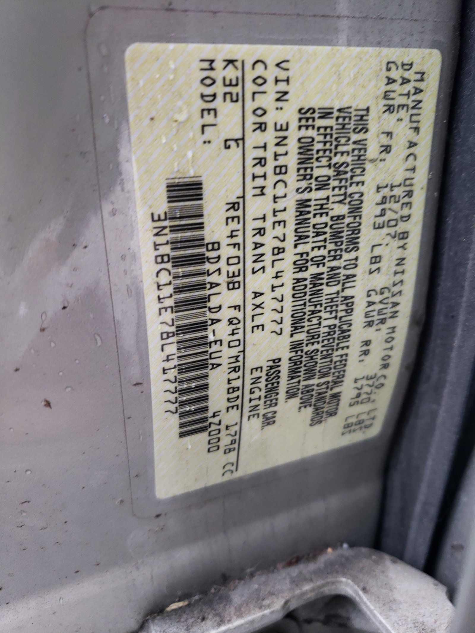 3N1BC11E78L417777 2008 Nissan Versa S
