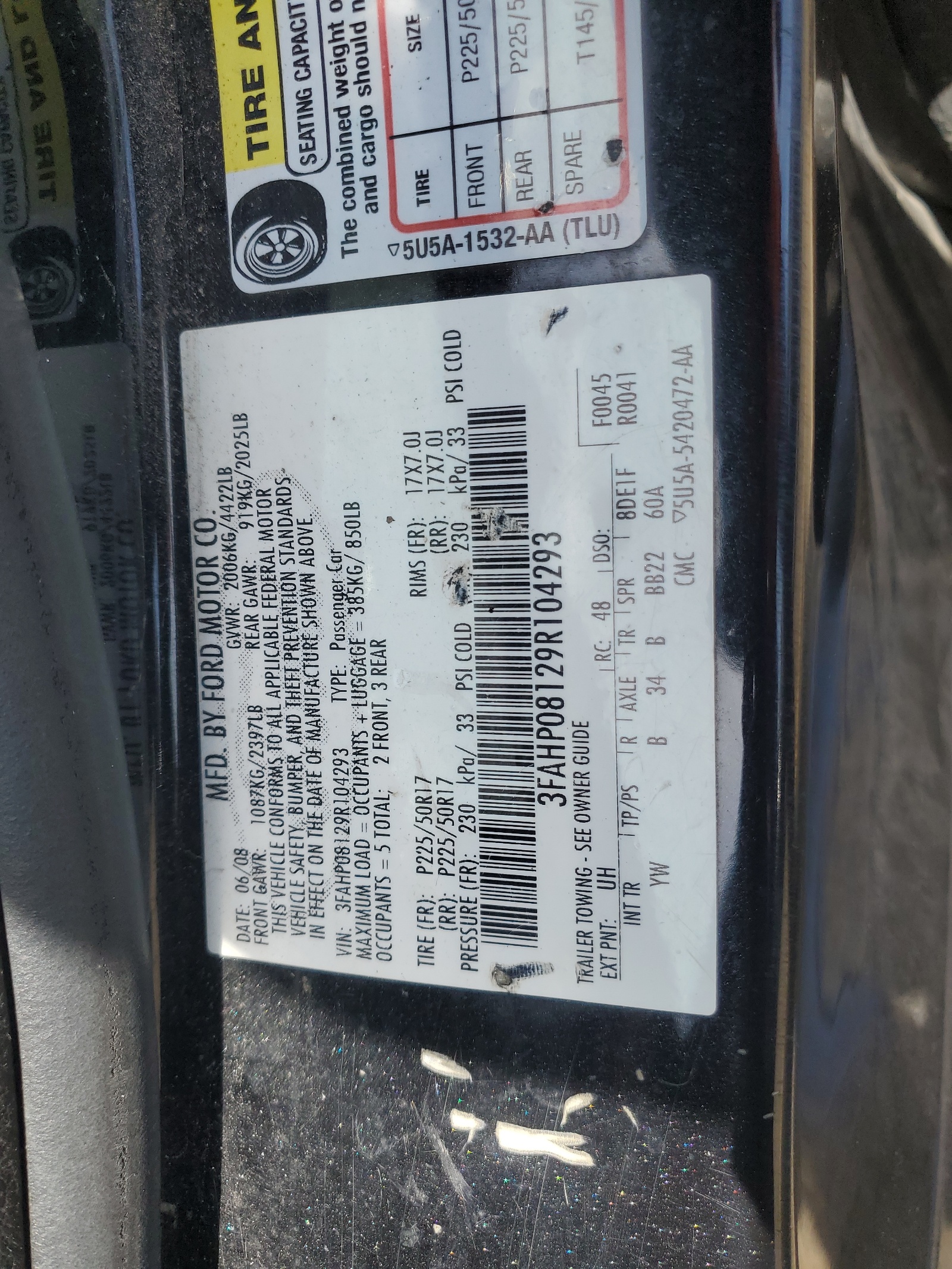 3FAHP08129R104293 2009 Ford Fusion Sel