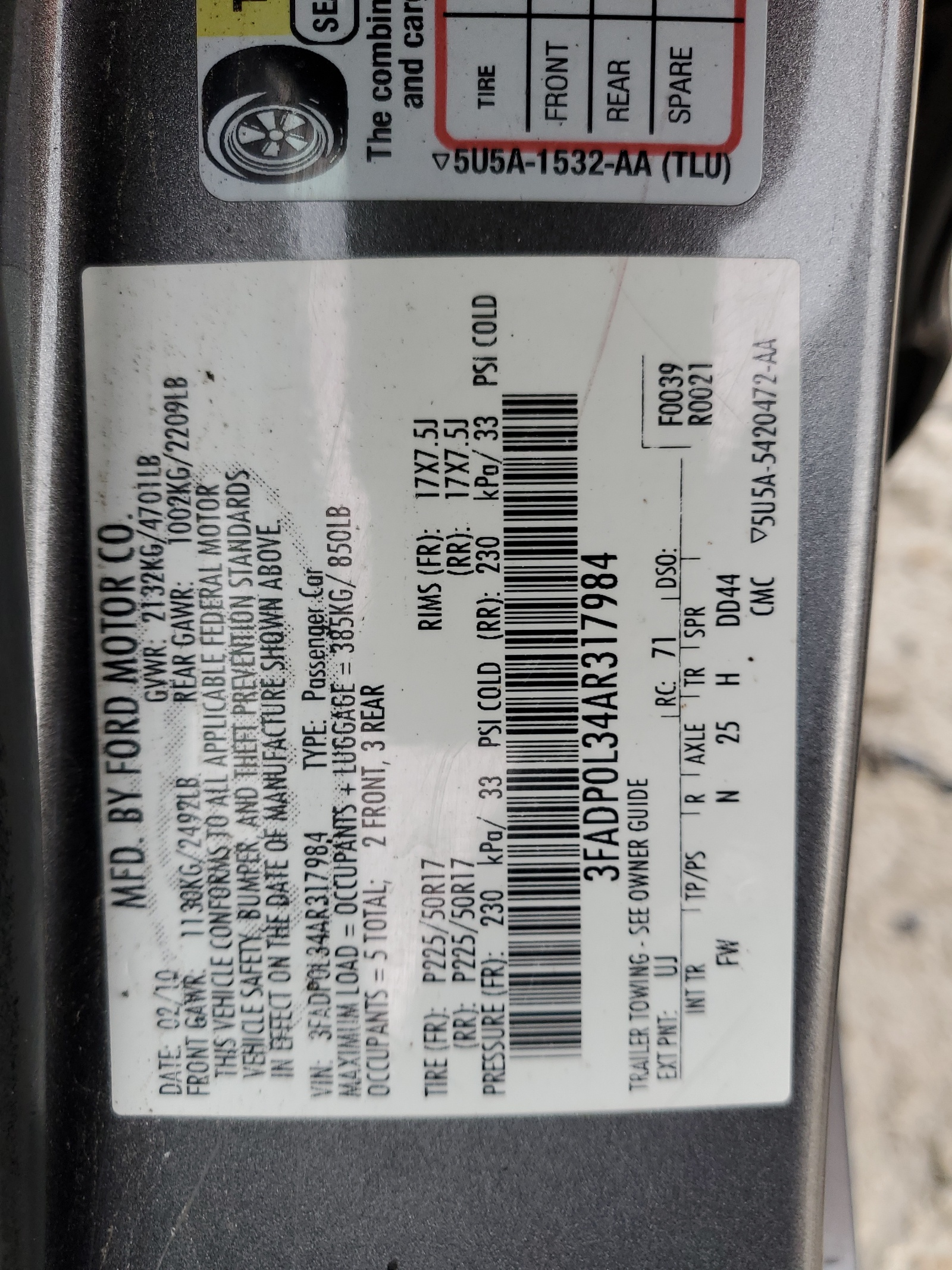 3FADP0L34AR317984 2010 Ford Fusion Hybrid