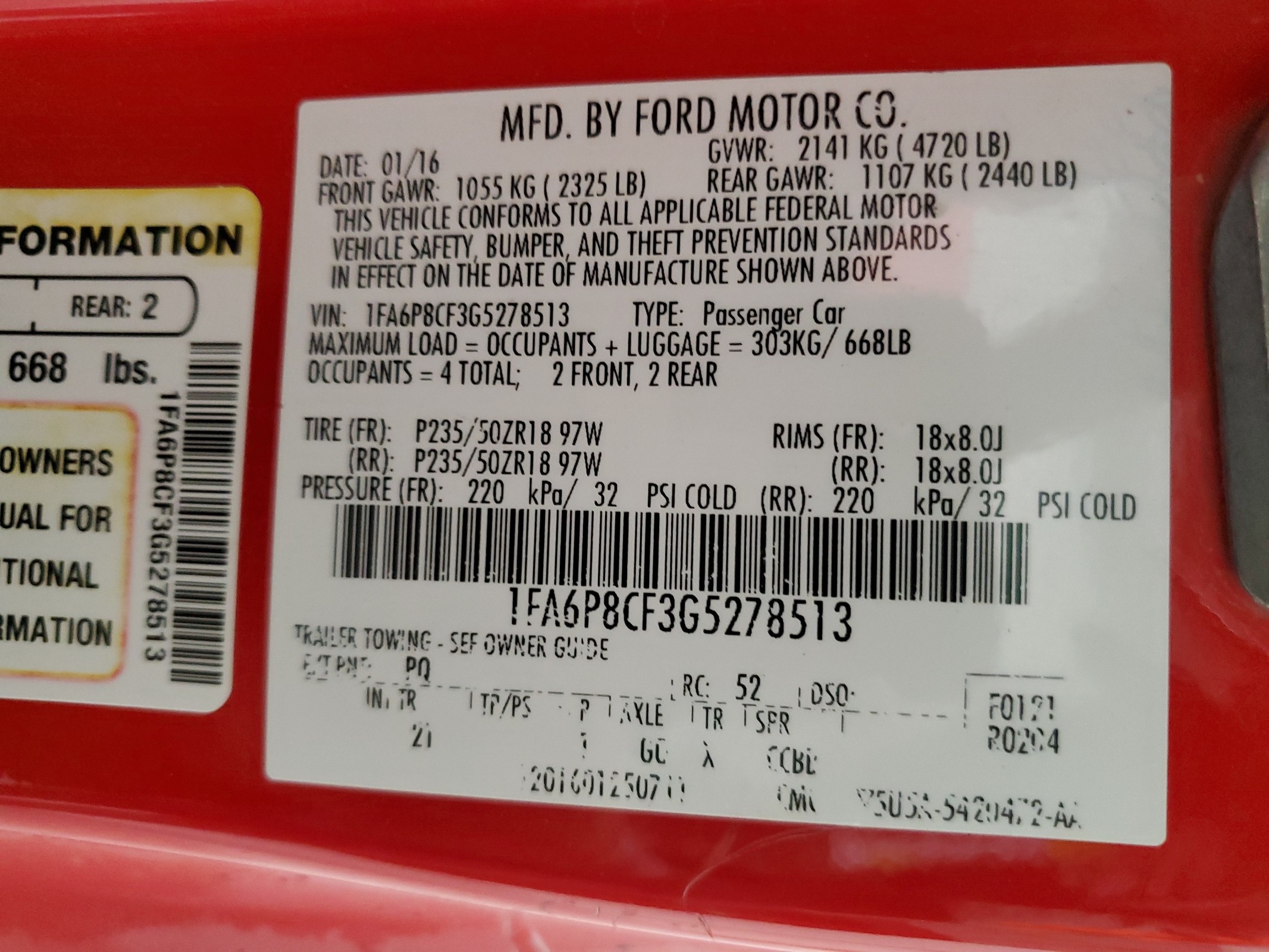 1FA6P8CF3G5278513 2016 Ford Mustang Gt