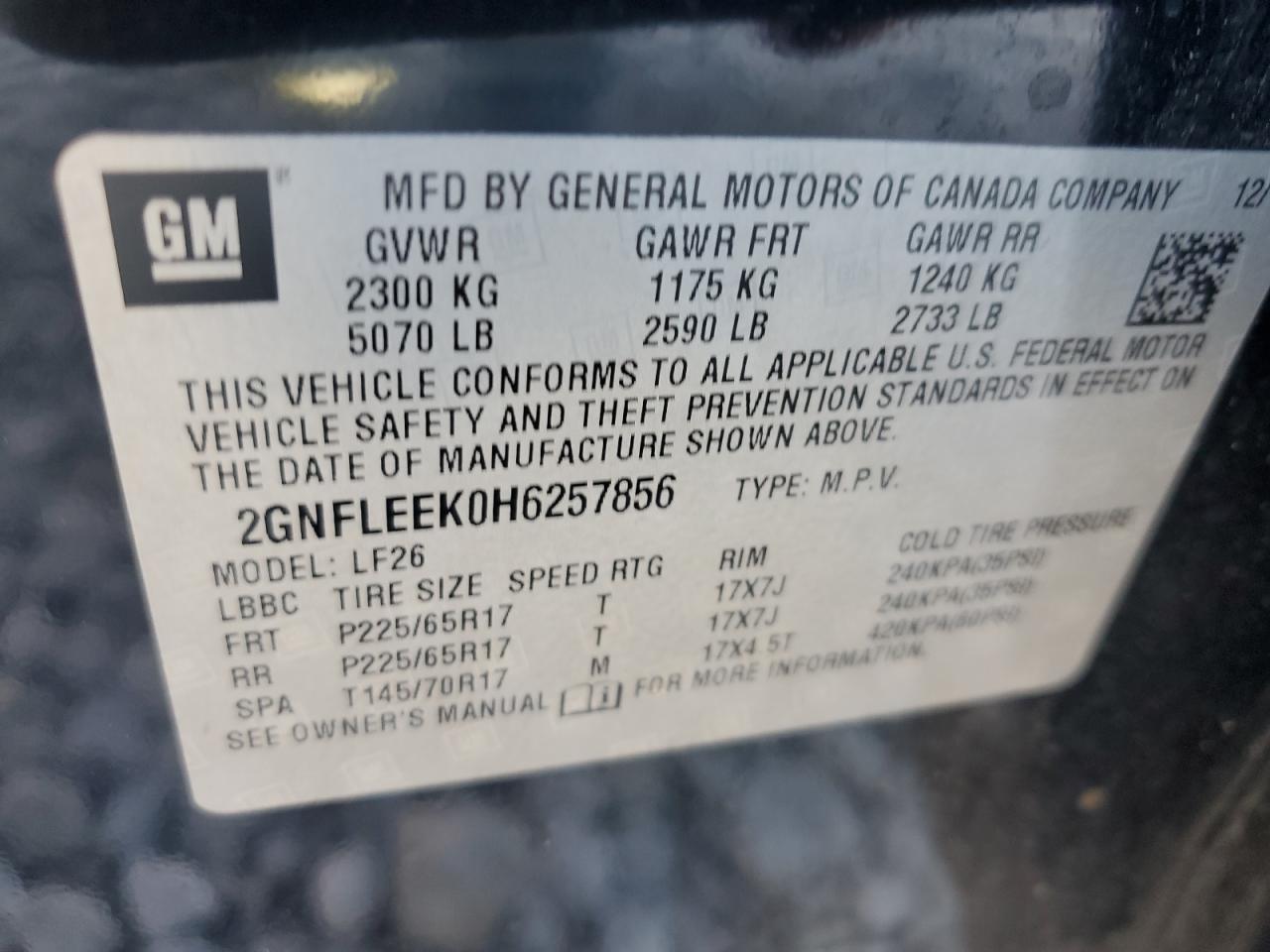 2017 Chevrolet Equinox Ls VIN: 2GNFLEEK0H6257856 Lot: 56309494