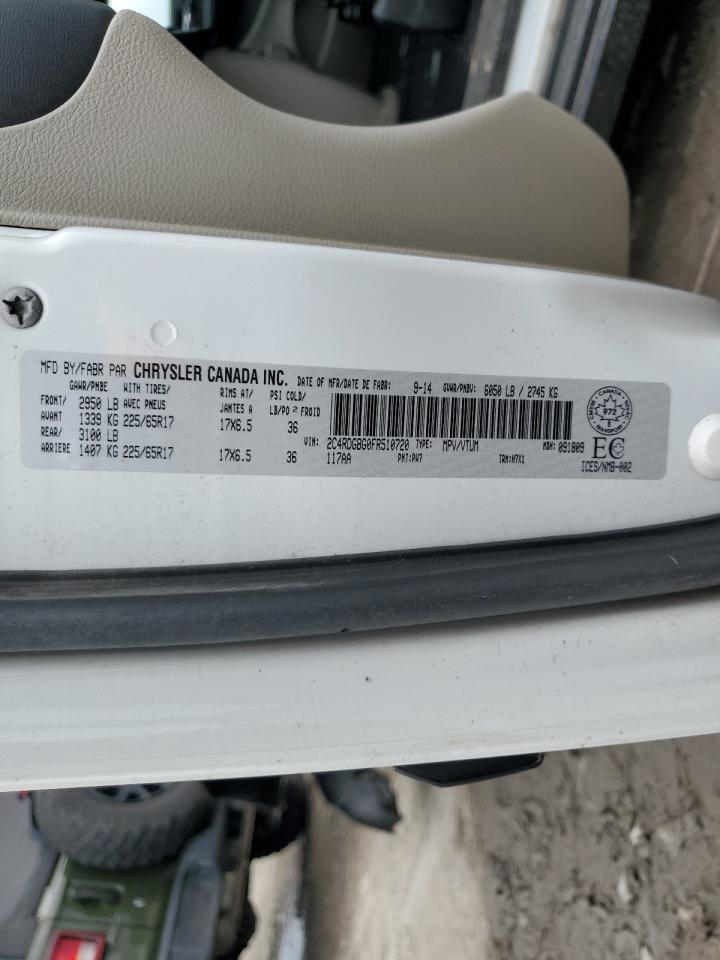 2015 Dodge Grand Caravan Se VIN: 2C4RDGBG0FR510720 Lot: 59753395