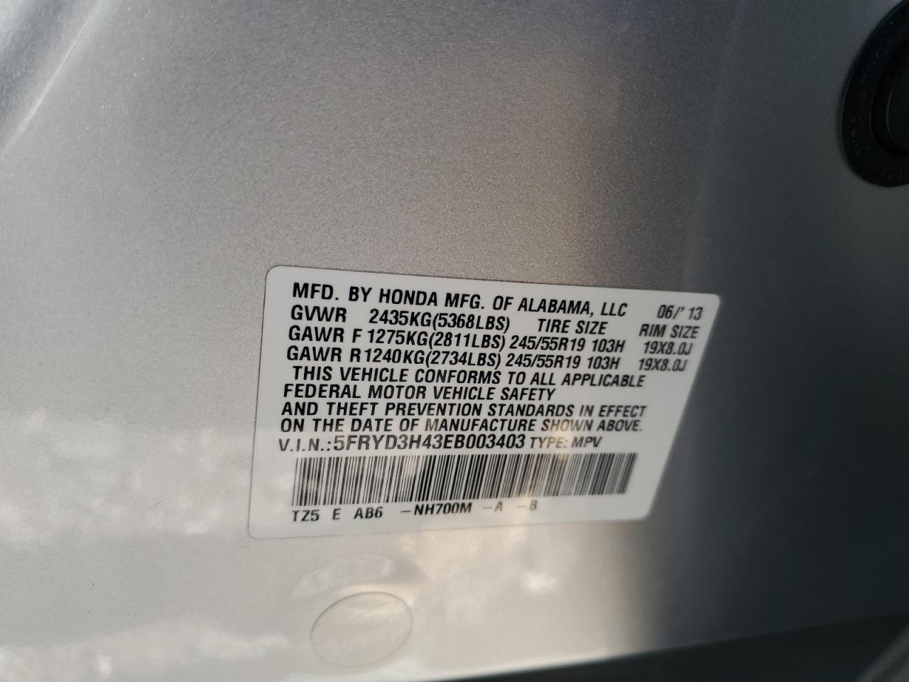 2014 Acura Mdx Technology VIN: 5FRYD3H43EB003403 Lot: 54144274