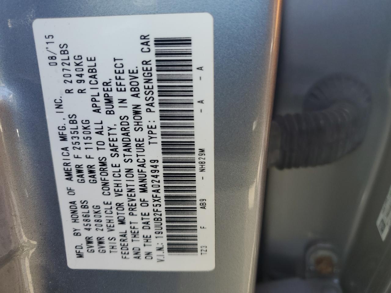 2015 Acura Tlx Tech VIN: 19UUB2F5XFA024949 Lot: 56878844