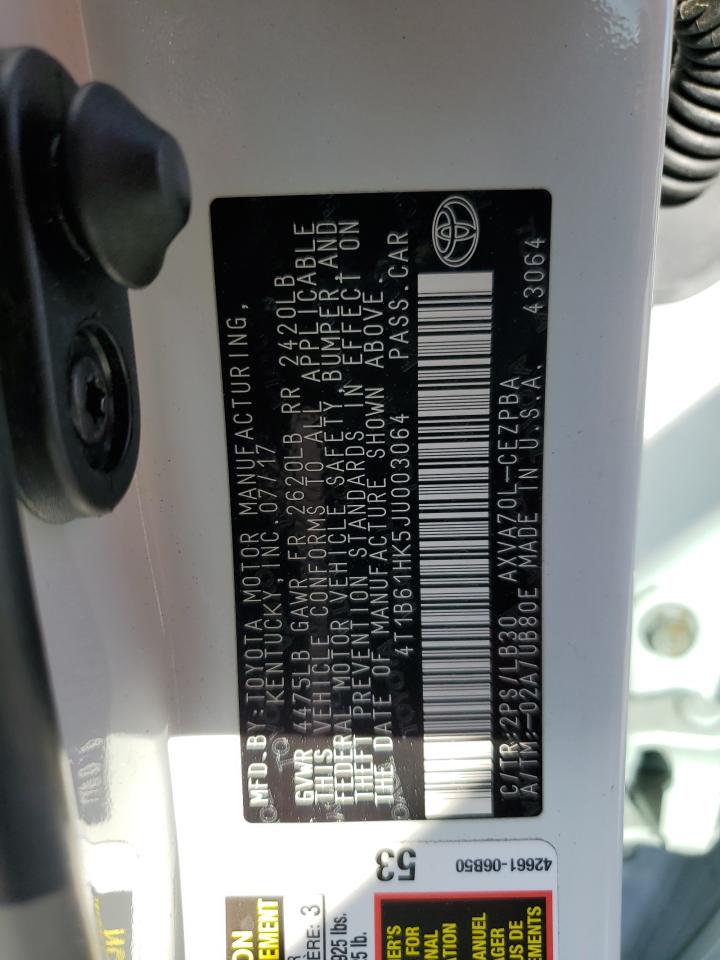 4T1B61HK5JU003064 2018 TOYOTA CAMRY - Image 13