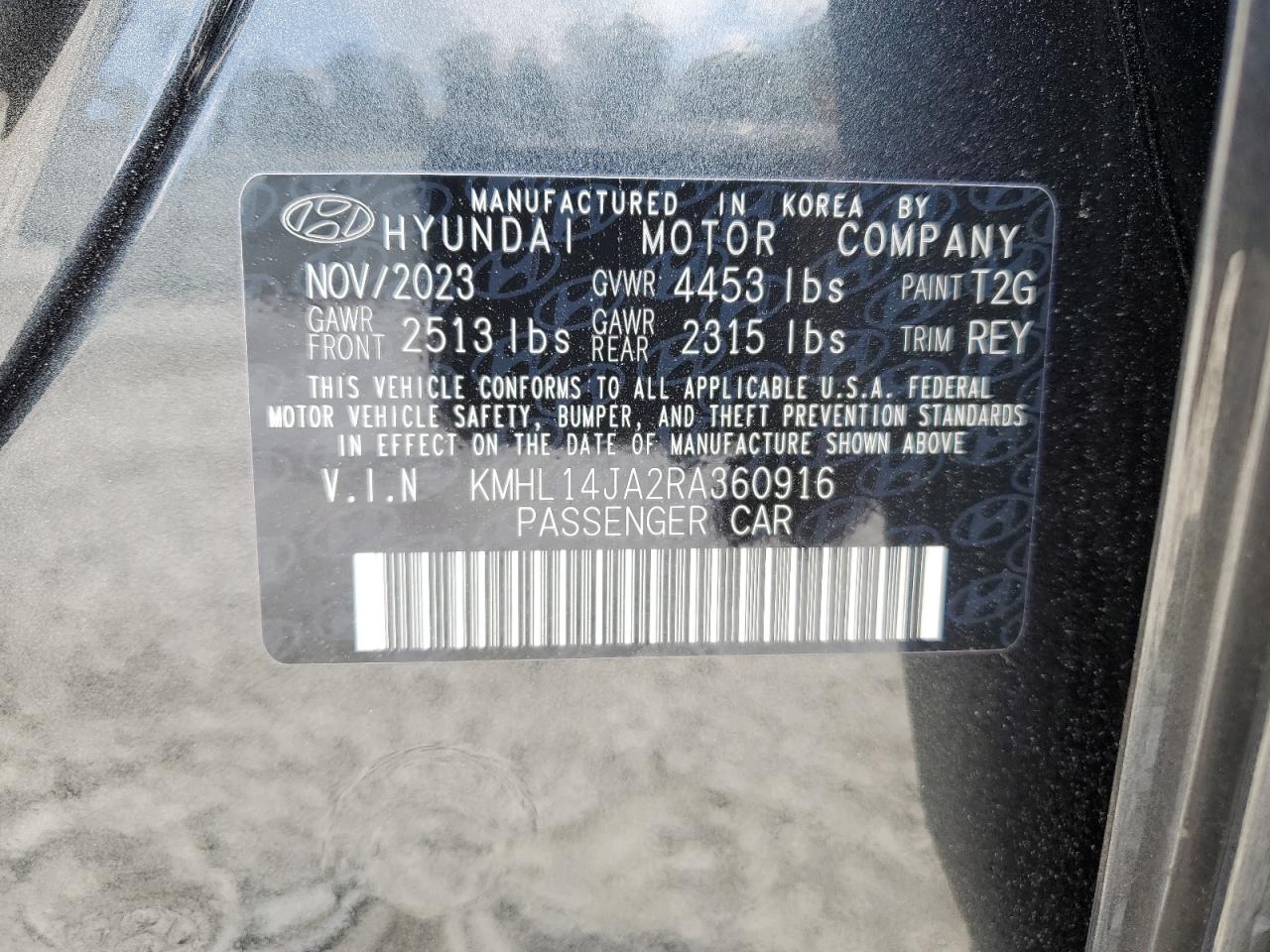 2024 Hyundai Sonata Sel VIN: KMHL14JA2RA360916 Lot: 53400494