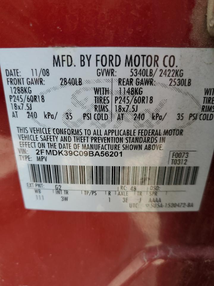 2FMDK39C09BA56201 2009 Ford Edge Limited