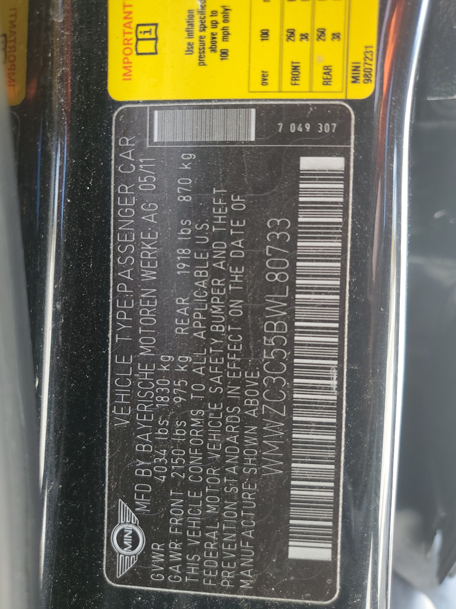 WMWZC3C55BWL80733 2011 Mini Cooper S Countryman