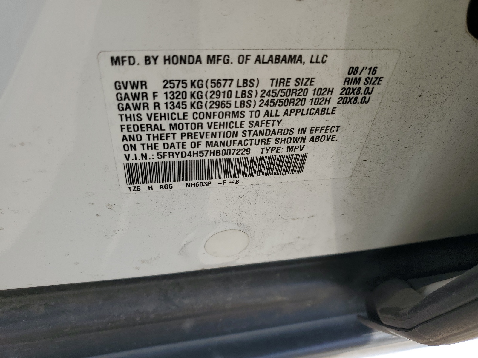 5FRYD4H57HB007229 2017 Acura Mdx Technology